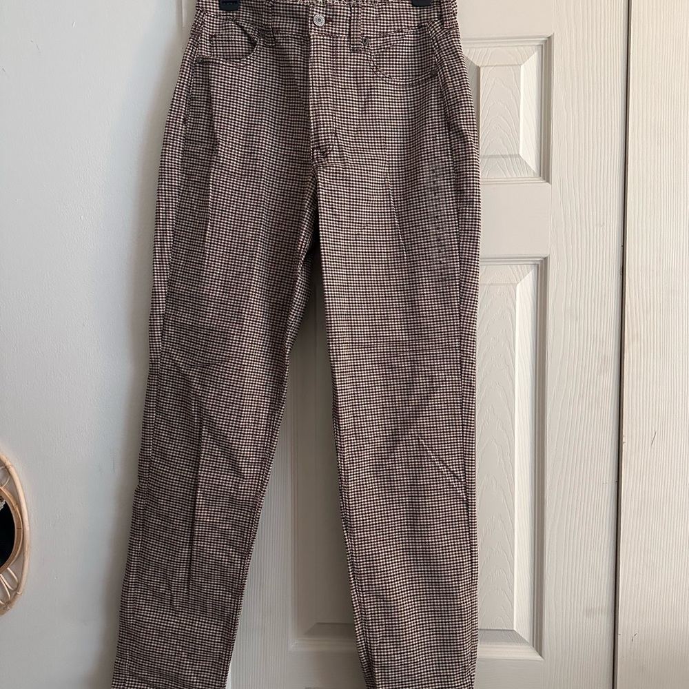 American Eagle Brown Houndstooth Stretch Pants
